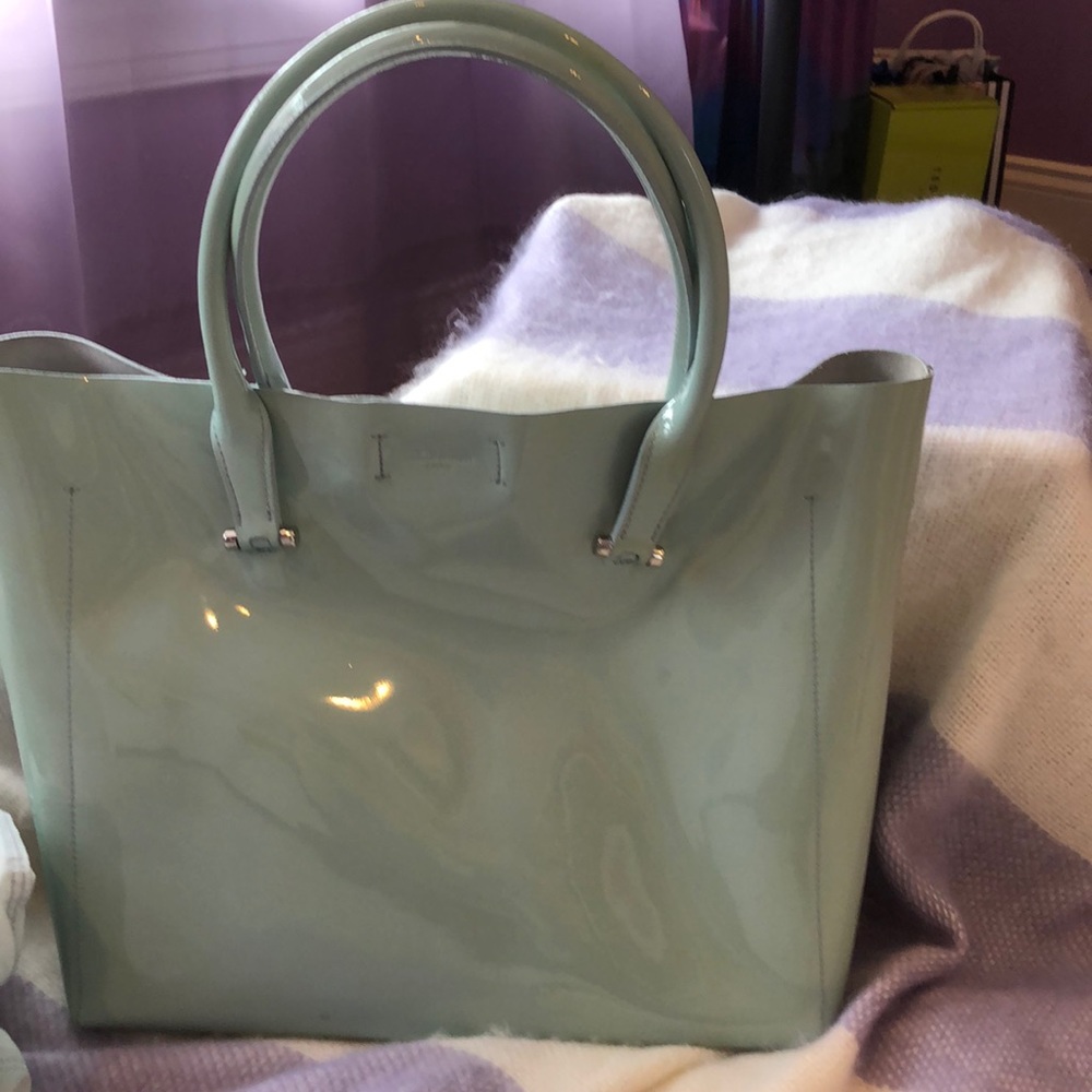 Lk Bennett London patent leather tote!-pale blue